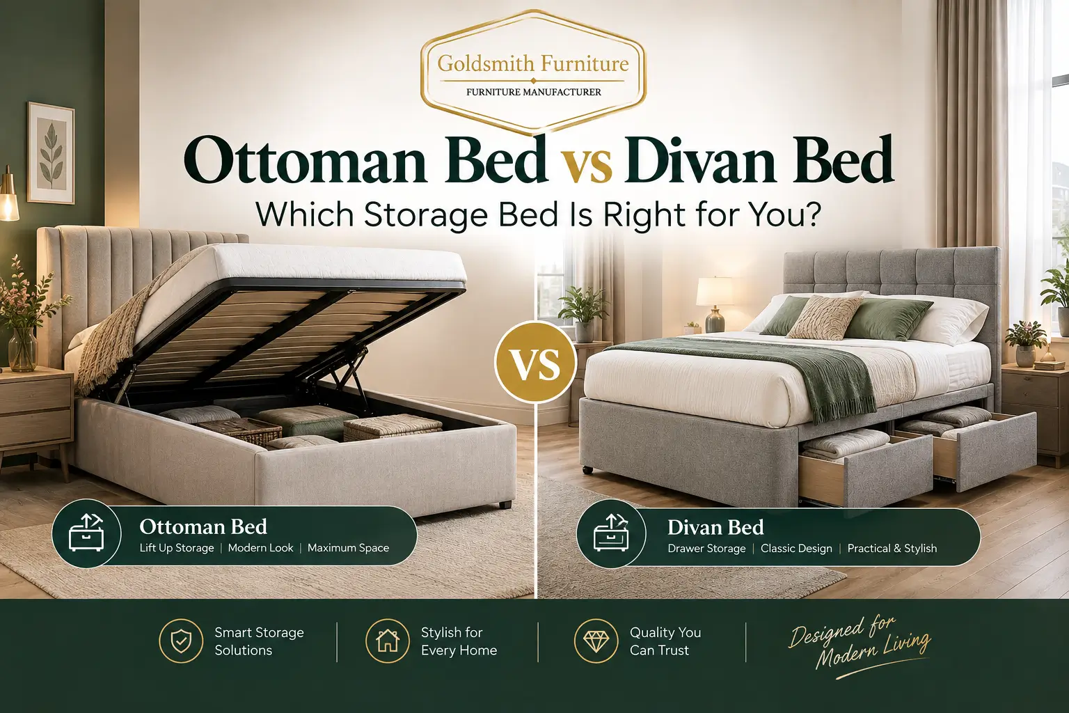 Ottoman bed vs divan bed comparison