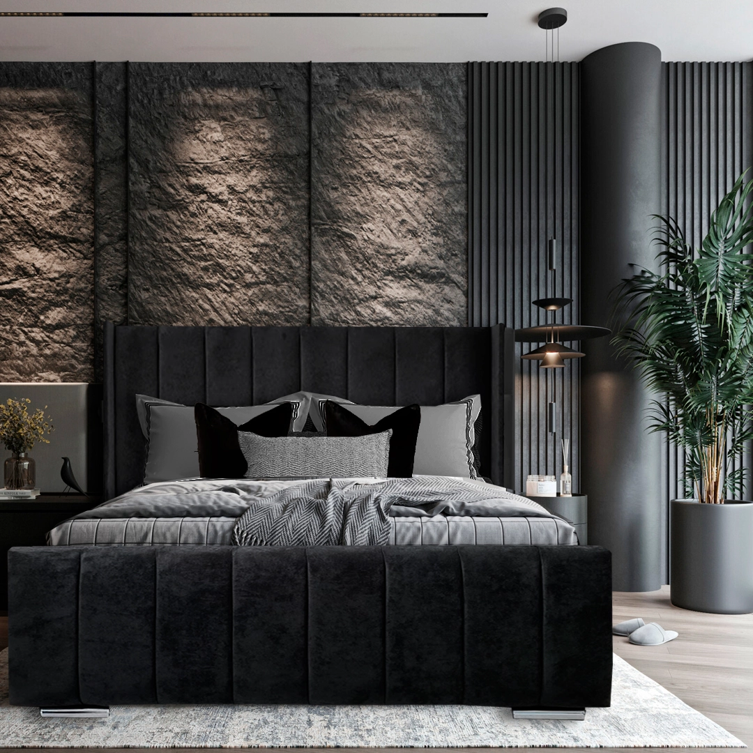 Madrid-Black-Plush-Bed